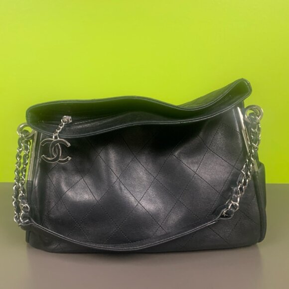 Chanel Ultimate Soft Hobo (black with silver-tone hardware) - Picture 1 of 6